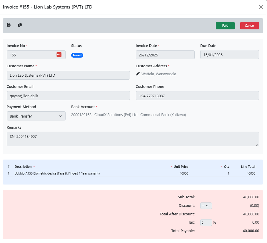 Invoicing is Easy - SME Plus invoicing and payment management screenshot